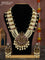 Beaded multilayer white necklace lakshmi pendant with kemp & cz stones and pearl hangings