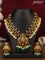 Antique guttapusalu necklace with kemp & cz stones and pearl & beads hanging