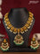 Antique guttapusalu necklace lakshmi design with kemp & kundan stones and pearl & beads hanging