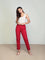 Women Solid Cherry Cotton Pencil Pant