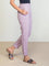 Women Stripe Purple Printed Pencil Pant