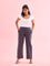 Women Solid Medium Grey Ponte Wide Leg Pants