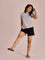 Women Solid Black Mid Rise Casual Shorts