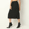 Calf Length Solid Betty Skirt with Side Slit and Patch Pockets