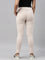 Women Solid Cream Stretch Ponte Pants