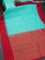 Pure kanjivaram silk saree light blue and pink with zari woven geometric buttas and simple border & Butta style