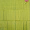 Banana pith saree light green and pink with allover thread weaves & buttas in borderless style with blouse