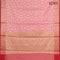 Banarasi kota saree light pink and pink with allover zari weaves and floral zari woven border