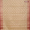 Banarasi kota saree cream and maroon with zari woven buttas and zari woven border