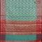 Banarasi kota saree teal green and red with allover zari woven zig zag weaves and zari woven border