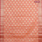 Banarasi kota saree peach orange and reddish pink with zari woven floral buttas and zari woven border