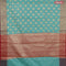 Banarasi kota saree teal blue and maroon with zari woven floral buttas and floral zari woven border