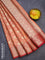 Banarasi kota saree peach orange and red with floral zari woven buttas and floral zari woven border