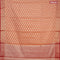 Banarasi kota saree peach orange and red with zari woven buttas and zari woven border