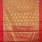 Banarasi kota saree mustard yellow and maroon with zari woven buttas and zari woven simple border