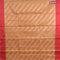 Banarasi kota saree orange and maroon with allover zari weaves and zari woven simple border