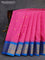 Pure gadwal silk saree pink and cs blue with zari woven buttas and temple design floral zari woven border