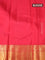 Pure kanjivaram silk saree beige and red with paisley zari woven buttas and rich annam zari woven border butta style