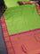 Pure kanjivaram silk saree green yellow and magenta pink with allover zari checked pattern & paisley zari buttas and rich zari woven korvai border checks