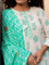 Turquoise Ikat Block Printed Mulmul Dupatta