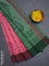 Bengal soft cotton saree peach pink and green with allover weaves and simple border