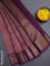 Chanderi silk cotton saree wine shade with allover zig zag prints and banarasi style border