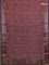 Chanderi silk cotton saree wine shade with allover zig zag prints and banarasi style border