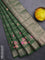 Assam silk saree green with allover zari weaves & embroidery work buttas and zari woven border