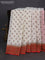 Banarasi semi georgette saree beige and red with allover thread & zari woven buttas and woven border