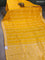 Banarasi silk saree mustard yellow and violet with allover zari weaves and zari woven border