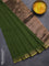 Bengal soft cotton saree sap green with plain body and zari woven border