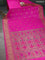 Banarasi handloom dupion silk saree pink with woven coin buttas and zari woven muniya butta border