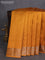 Chiniya silk saree dark mustard and rust shade with plain body and woven border