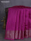 Chiniya silk saree pink and deep jamun with plain body and woven border