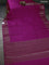 Chiniya silk saree pink and deep jamun with plain body and woven border