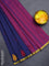 Arani semi silk saree dark blue and dual shade of maroon with thread woven buttas and piping border
