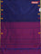 Arani semi silk saree dark blue and dual shade of maroon with thread woven buttas and piping border