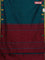 Arani semi silk saree peacock green and maroon with thread woven buttas and piping border