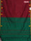 Arani semi silk saree maroon and green with thread woven buttas and piping border
