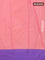 Arani semi silk saree peach pink and violet with allover copper zari weaves and zari woven border