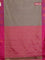 Arani semi silk saree grey shade and dual shade of pink with copper zari woven buttas and copper zari woven butta border