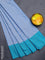 Arani semi silk saree pastel blue and teal blue with allover silver & copper zari weaves and zari woven border
