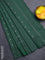 Arani semi silk saree dual shade of dark green with silver zari woven buttas in borderless style