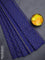 Arani semi silk saree blue with zari woven buttas in borderless style