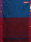 Arani semi silk saree cs blue and maroon with thread woven buttas and thread woven butta border