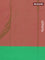 Arani semi silk saree dual shade of pink and green with allover copper zari checked pattern and copper zari woven simple border