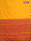 Arani semi silk saree mango yellow and dual shade of red with thread woven buttas and thread woven butta border