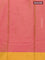 Arani semi silk saree dual shade of pink and dark mustard with allover copper zari weaves and zari checked border