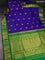 10 Yards silk saree blue and green with annam & paisley zari woven buttas and zari woven border