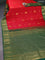 Bangalori silk saree reddish pink and green with zari woven buttas and zari woven border